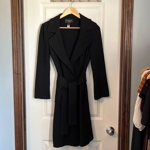 St. John Black Wool Trench 6